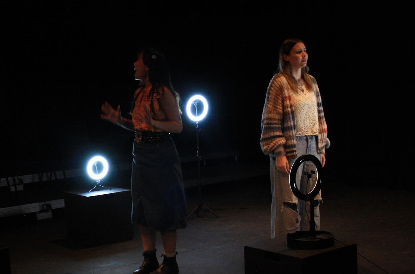 "Get Ready With Me" at First Lamb Productions (Featuring Raeya Allen and Eleanor Conniff; Directed by Deanna Ezrol; Photo by Lauren Corona)
